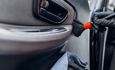 cleaning car interior